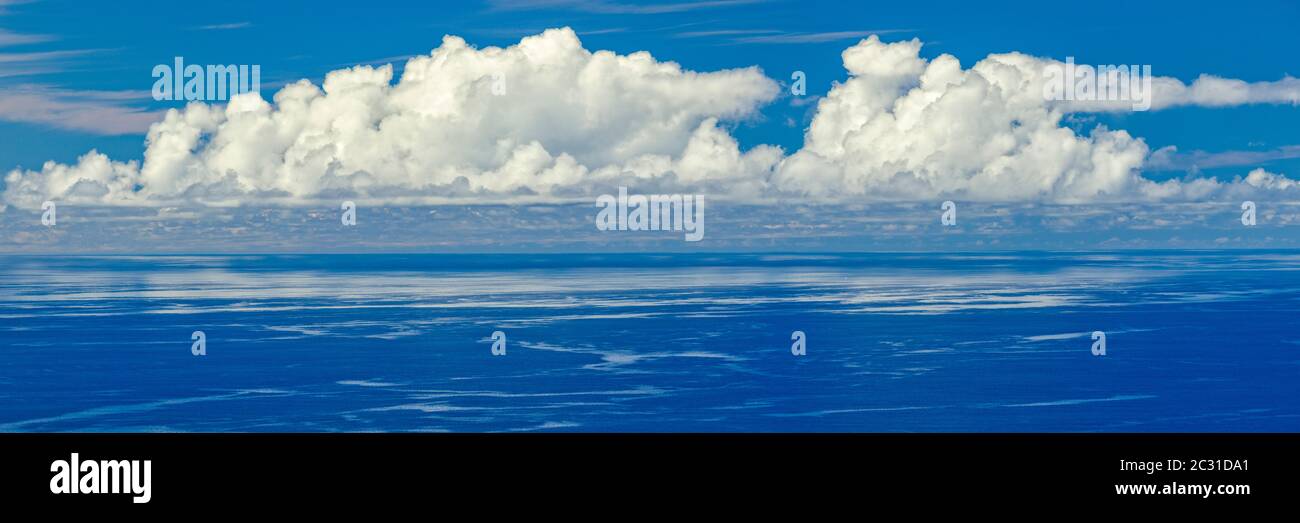 Sea against cloudy sky, South Kona, Hawaii Islands Stock Photo
