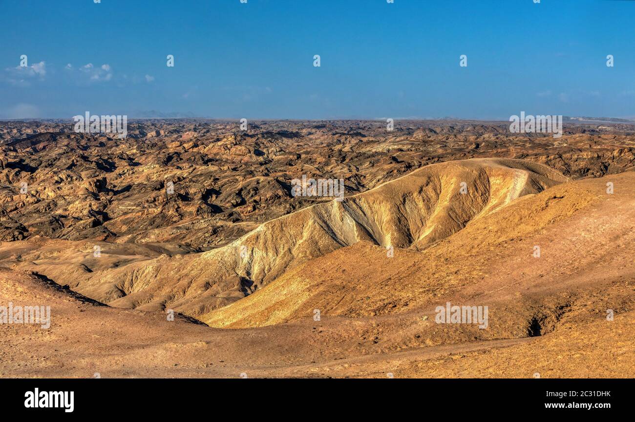 Incredible Namibia landscape like moonscape, Africa Stock Photo