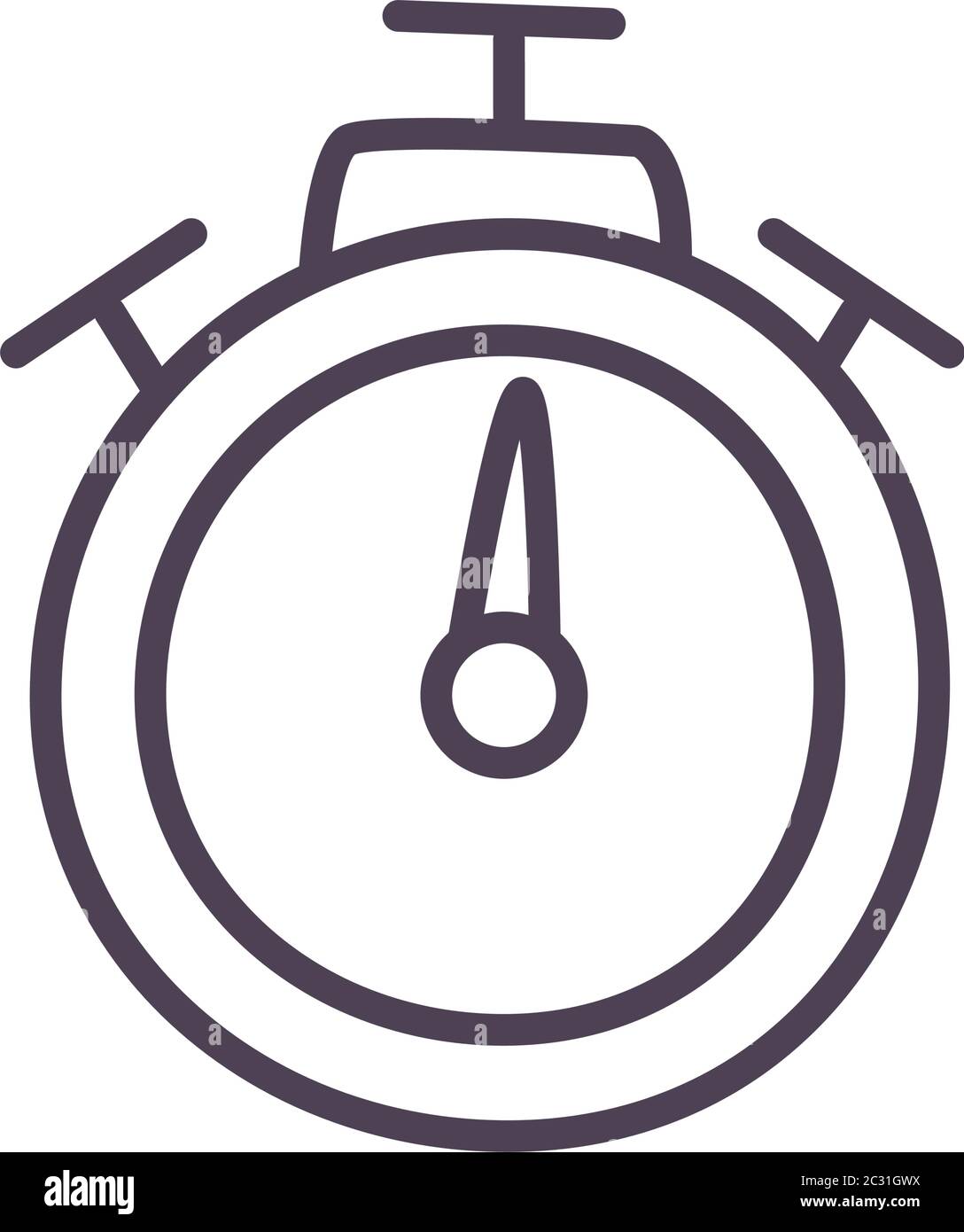 Chronometer instrument line style icon design, Time tool second sport ...