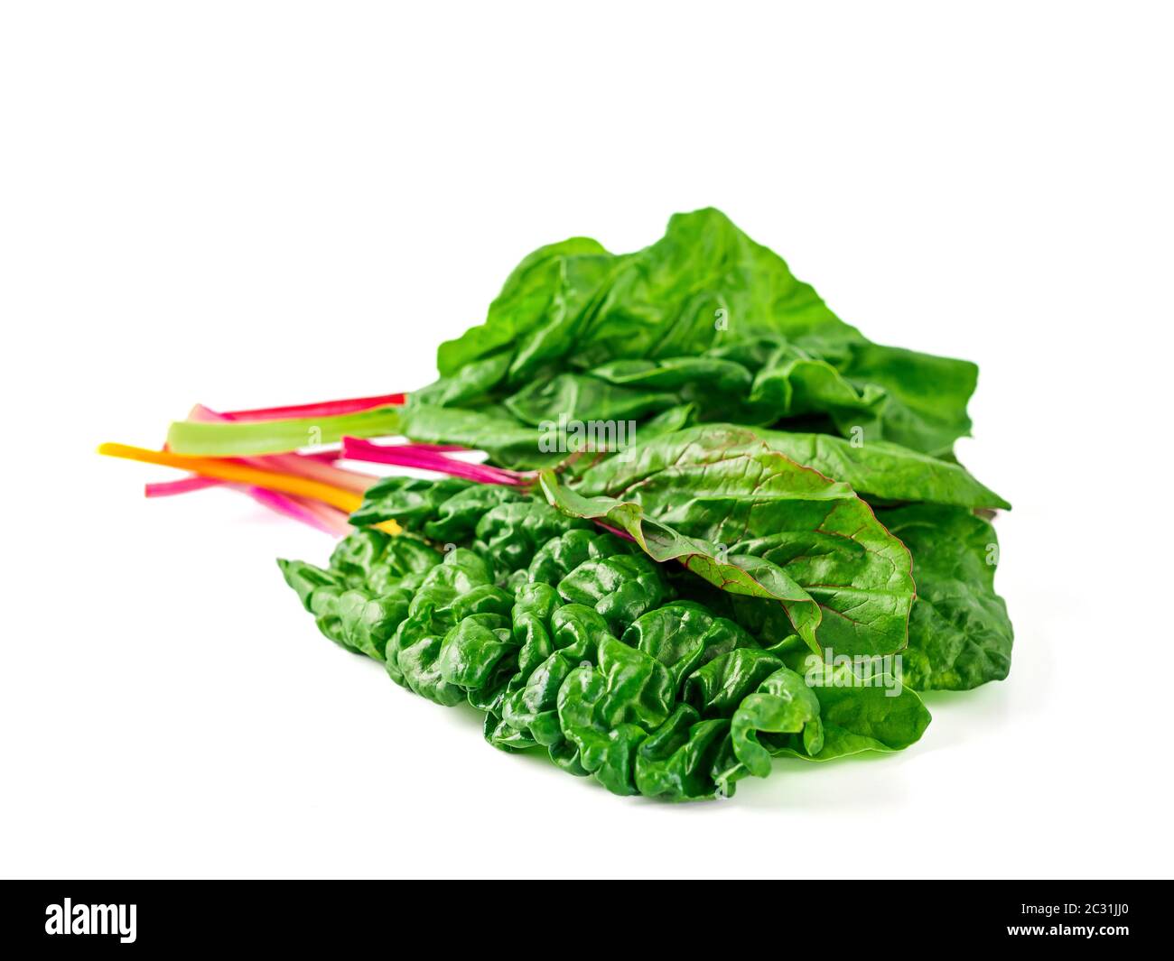 swiss rainbow chard isolated on white Stock Photo