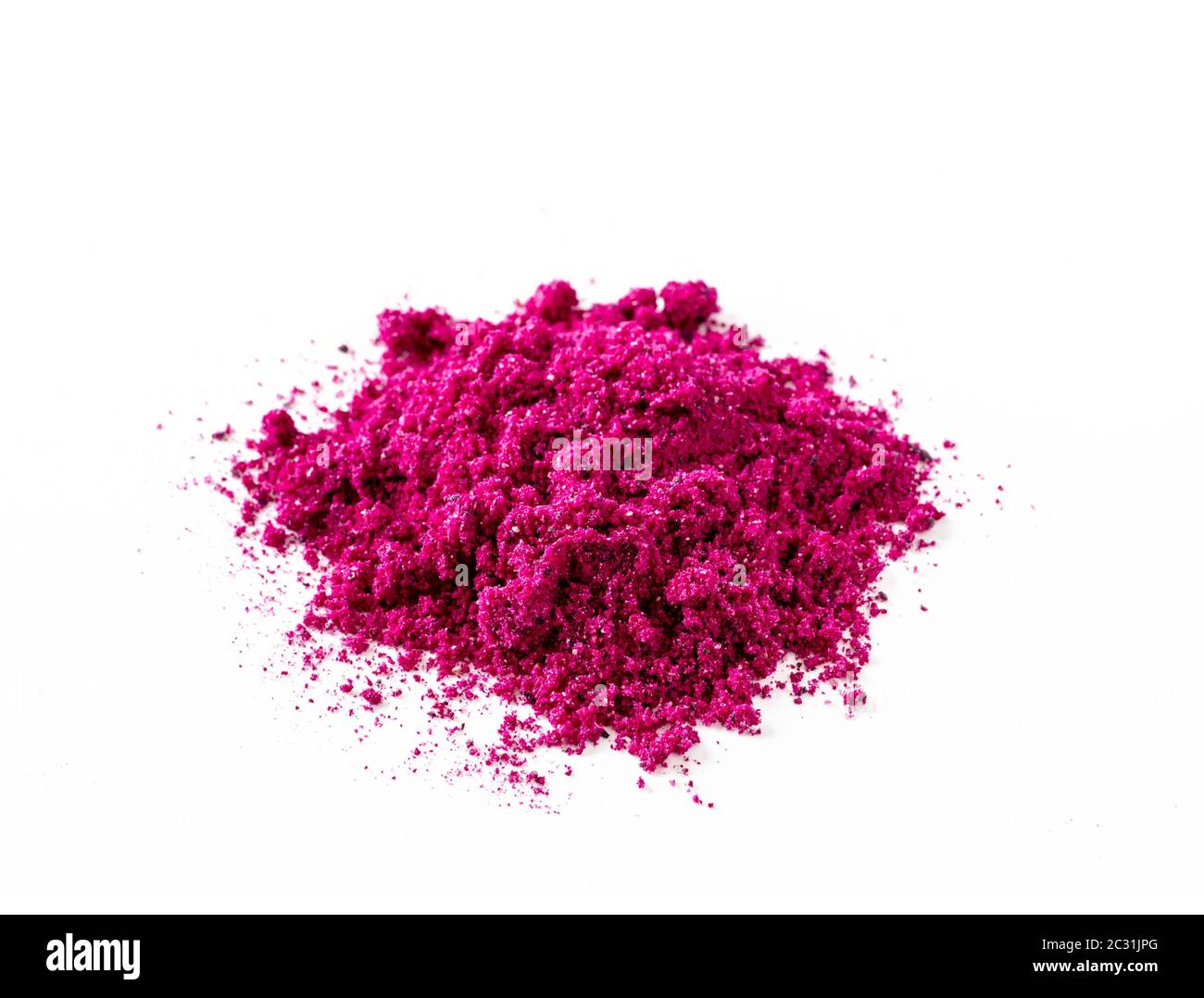 dragon fruit powder isolated on white background. Stock Photo