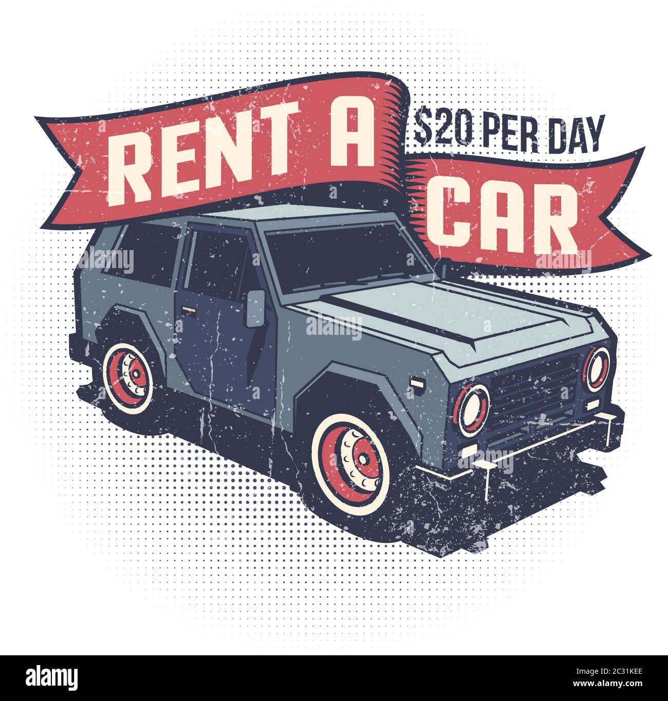 Retro Rent A Car Car rental retro logo with SUV Stock Vector Image & Art - Alamy