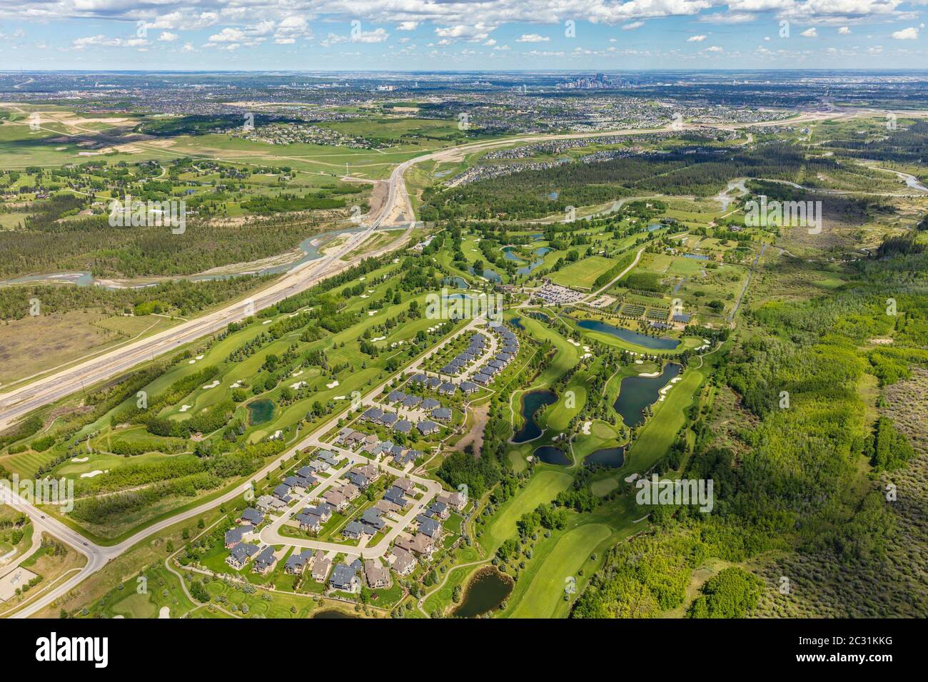 Elbow Springs golf course and community near Calgary, Alberta Canada. Stock Photo