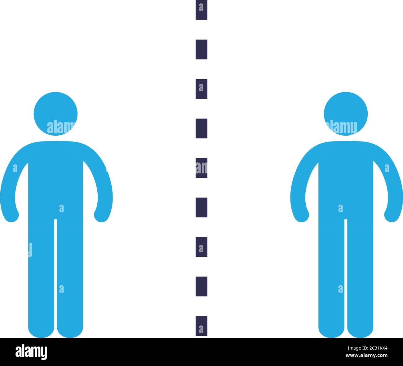 Social distancing between human avatars flat style icon design of Covid ...