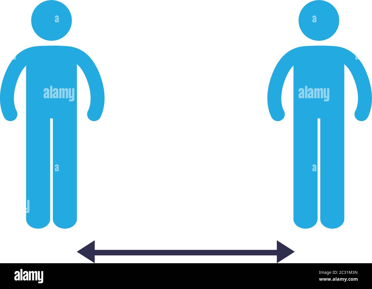 Social distancing between human avatars flat style icon design of Covid ...