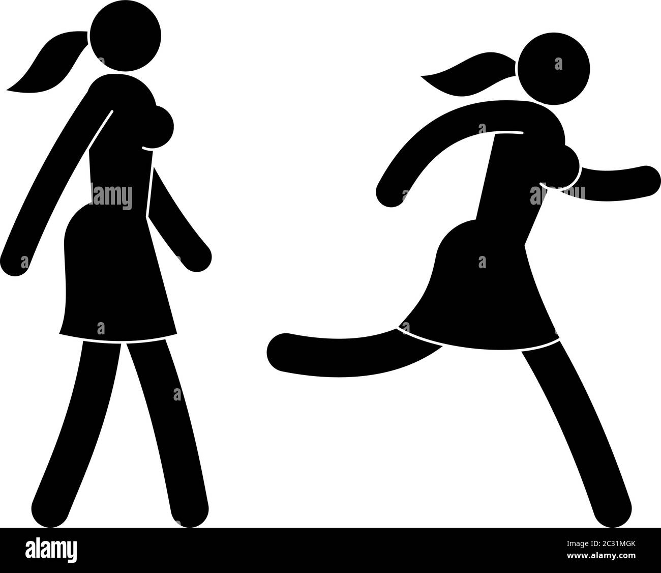 Pictograms, icons of running Stock Vector