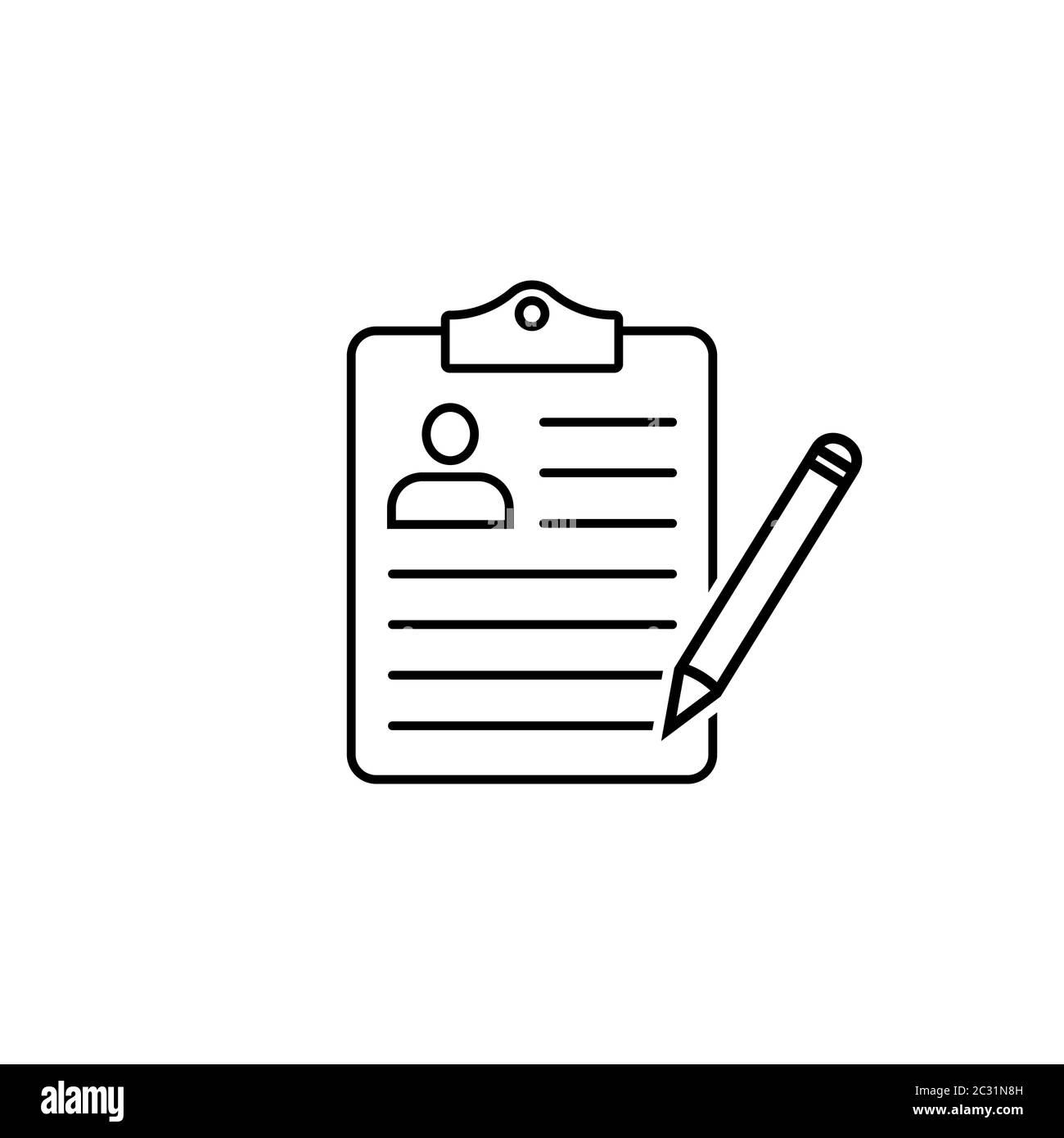 Resume black white icon cv hi-res stock photography and images - Alamy