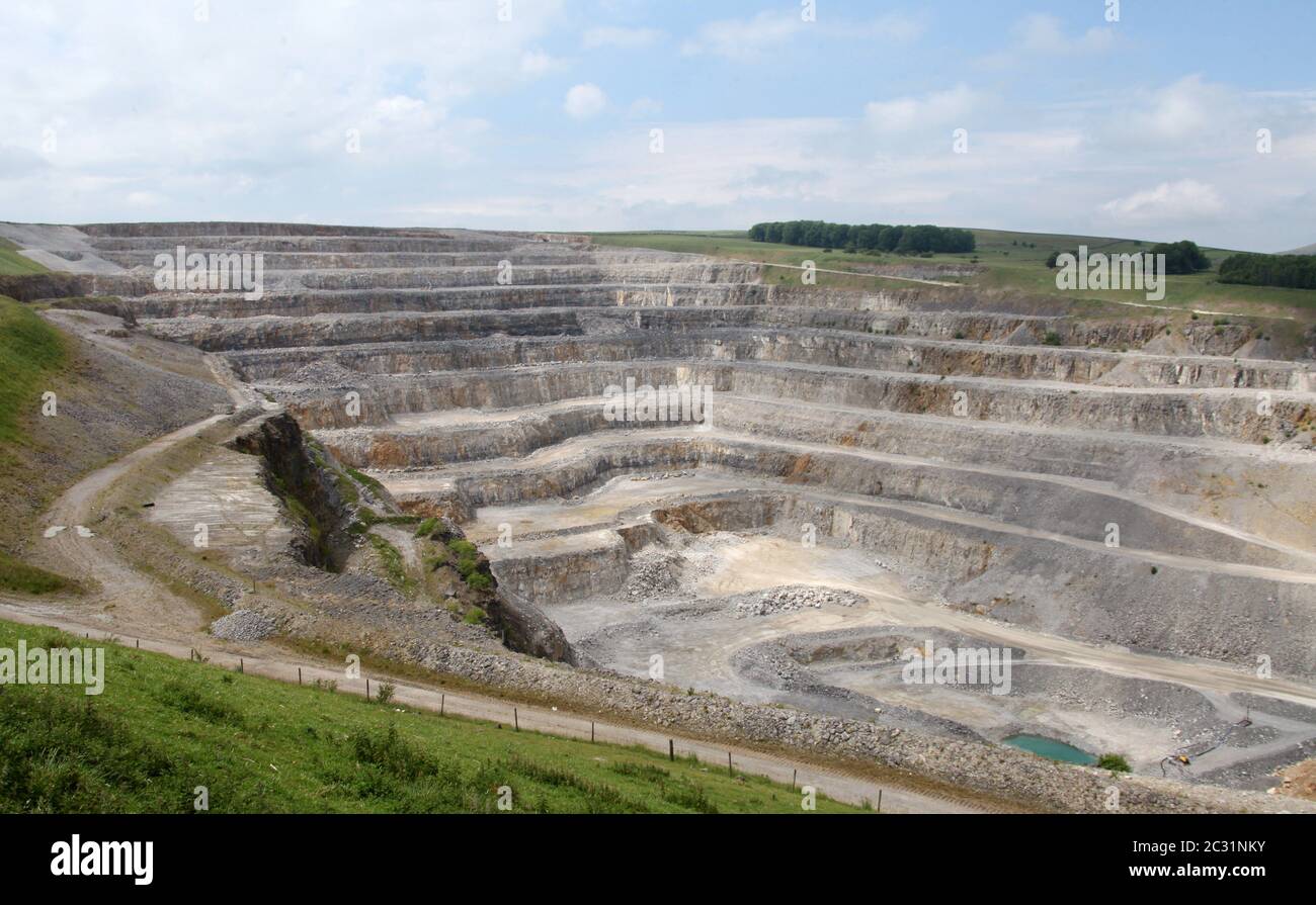Breedon limestone quarry at Hope in the Peak District National Park