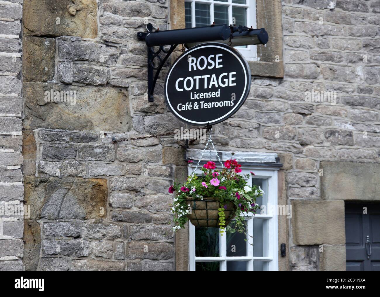 Sign at Rose Cottage tearooms in the popular Derbyshire Peak District ...