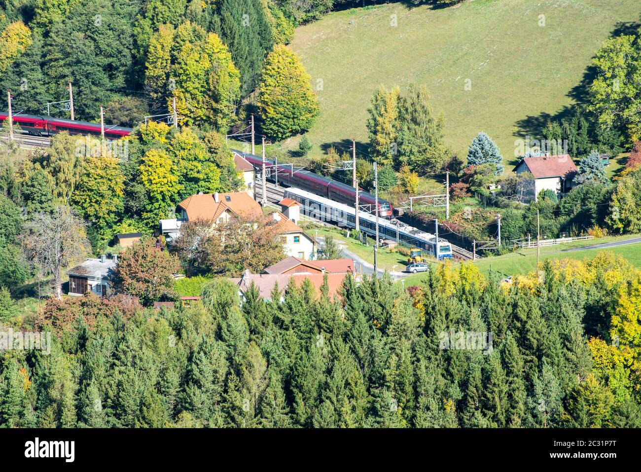 View from the Semmering Railway of the Austrian Alps