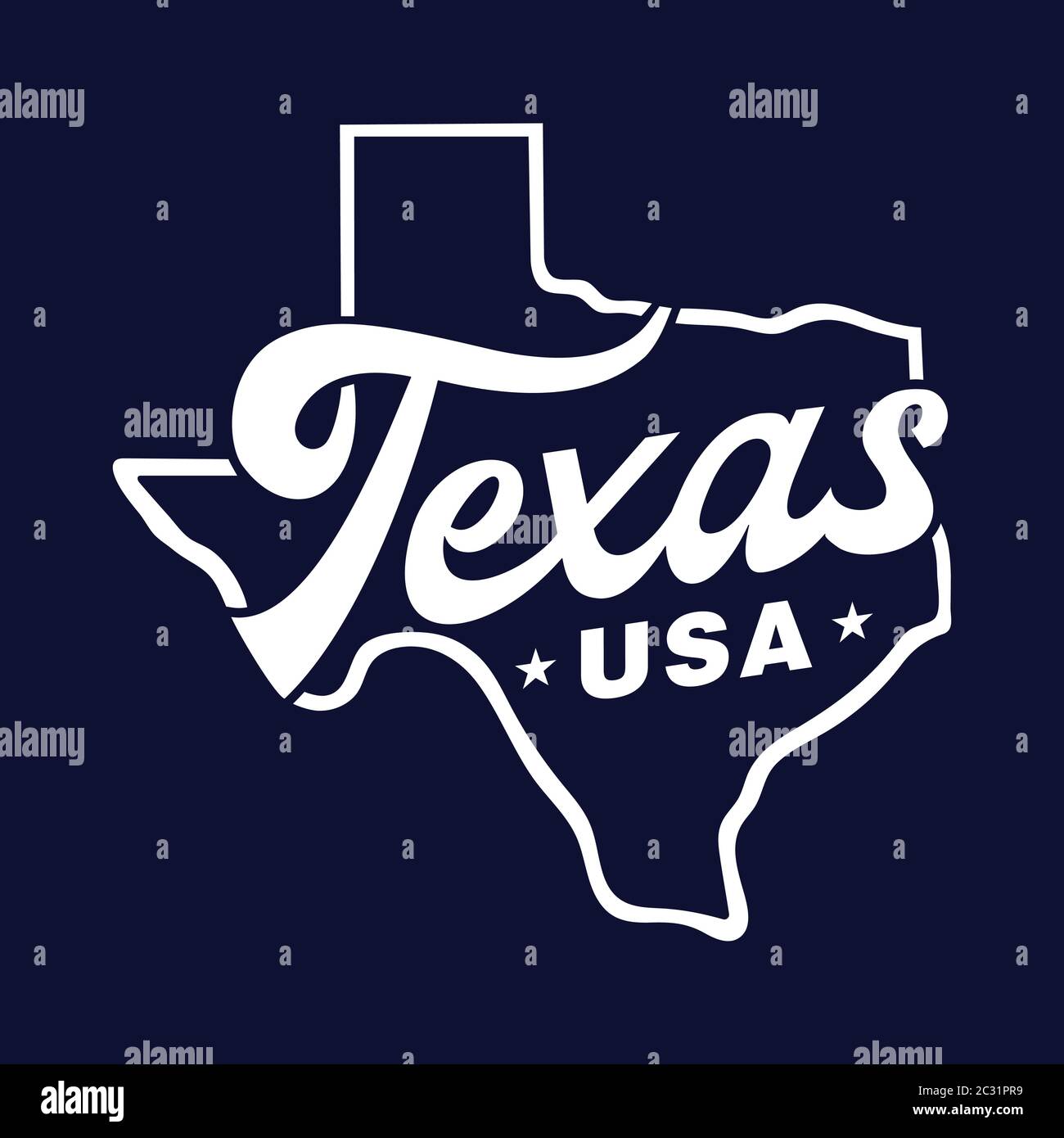 Texas map. Vector and illustration. Stock Vector