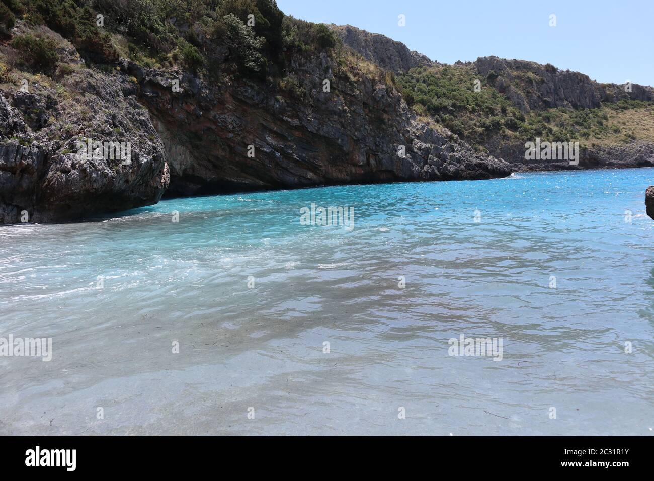 Marina di Camerota - Cala Bianca dalla riva Stock Photo