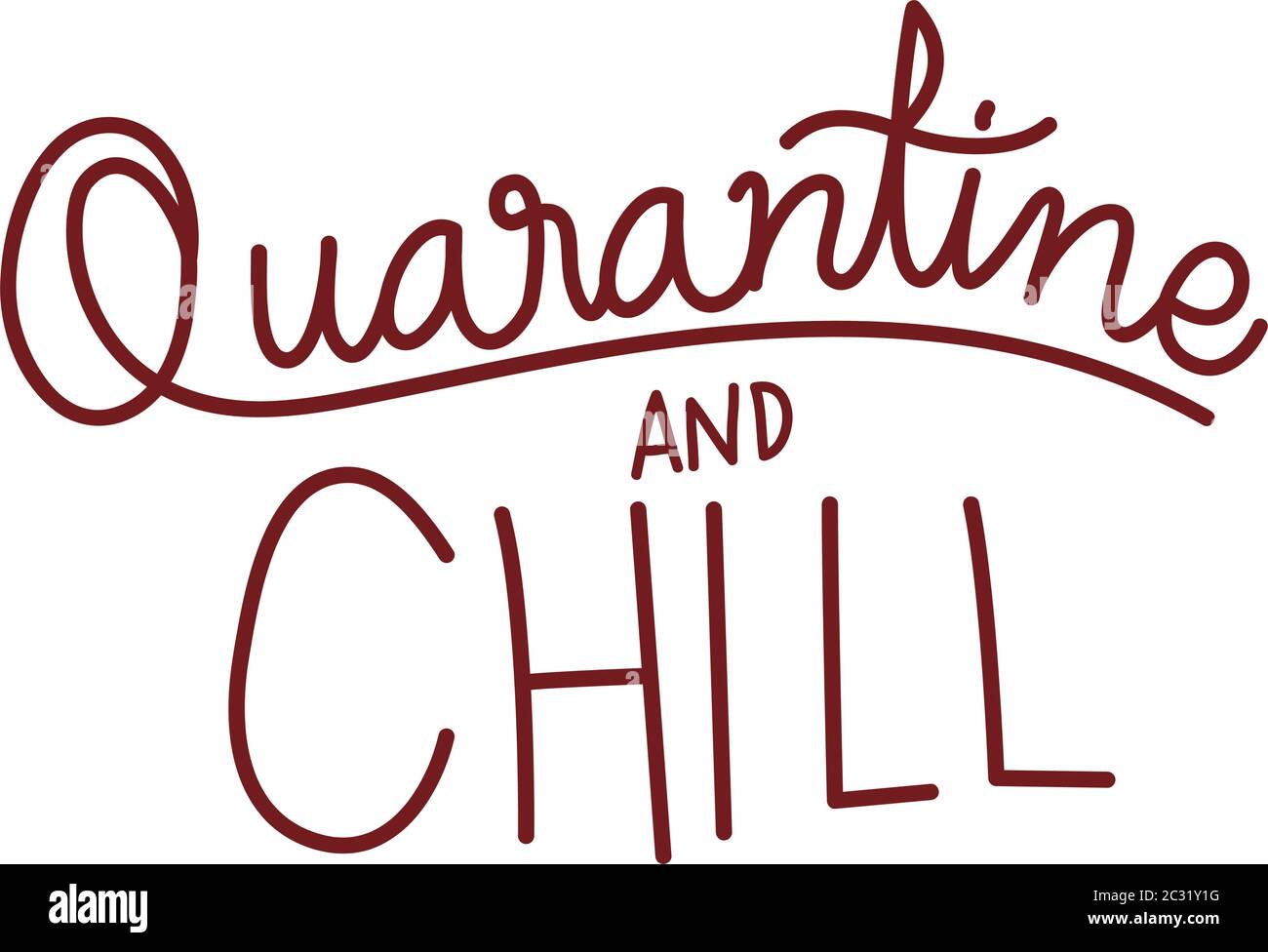 quarantine and chill text design of Happiness positivity and covid 19 virus theme Vector