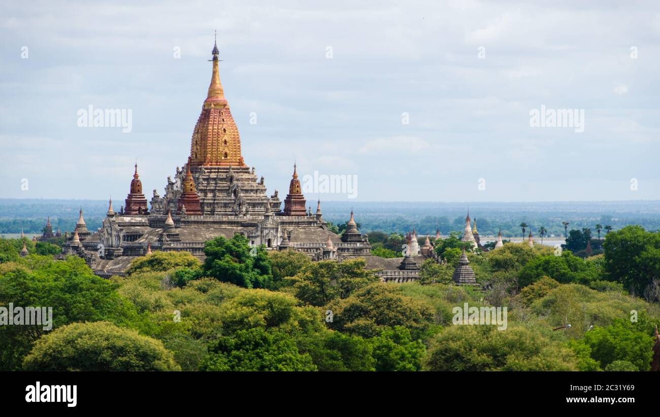 The 10th century Ananda Temple is one of the most revered sites in Myanmar, built during the reign of King Kyanzittha Stock Photo