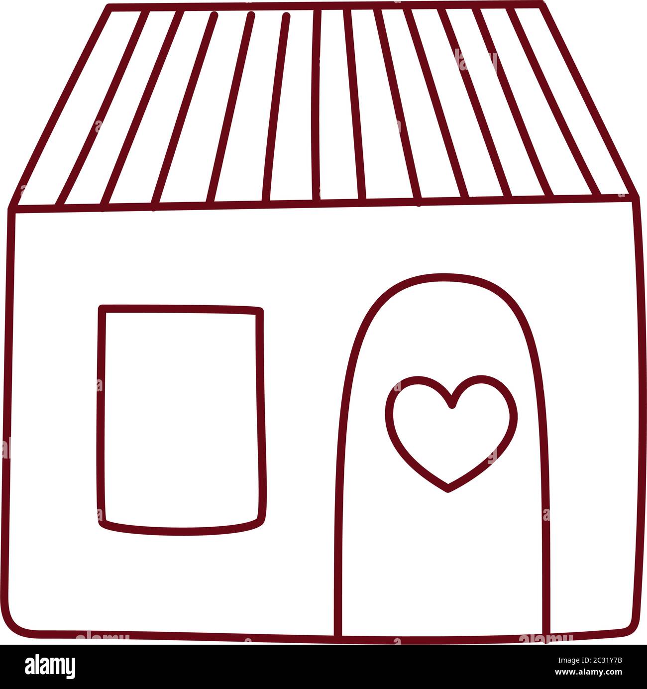 House with heart design, Home real estate building residential