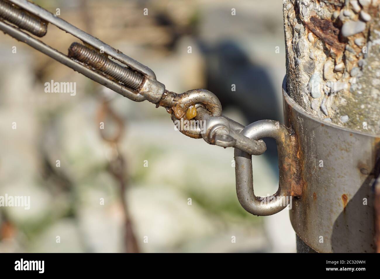 stainless steel turnbuckle hook and steel wire cable rope connection