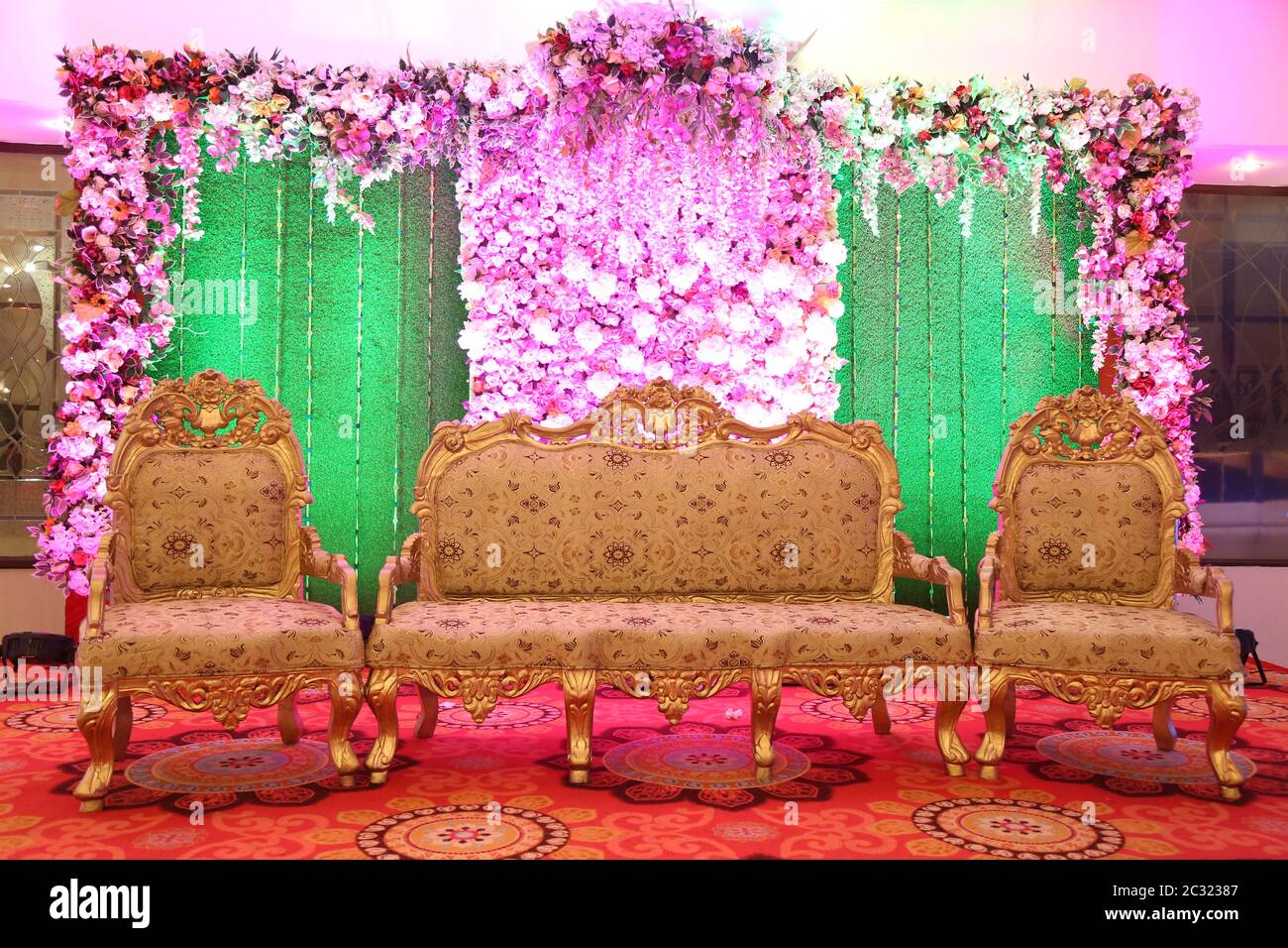 Weeding chairs for bride and bridegroom Stock Photo