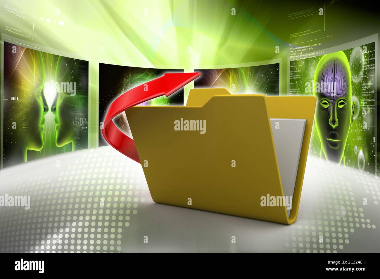Computer File Arrow 3d rendering processing arrow hi-res stock photography and images - Alamy