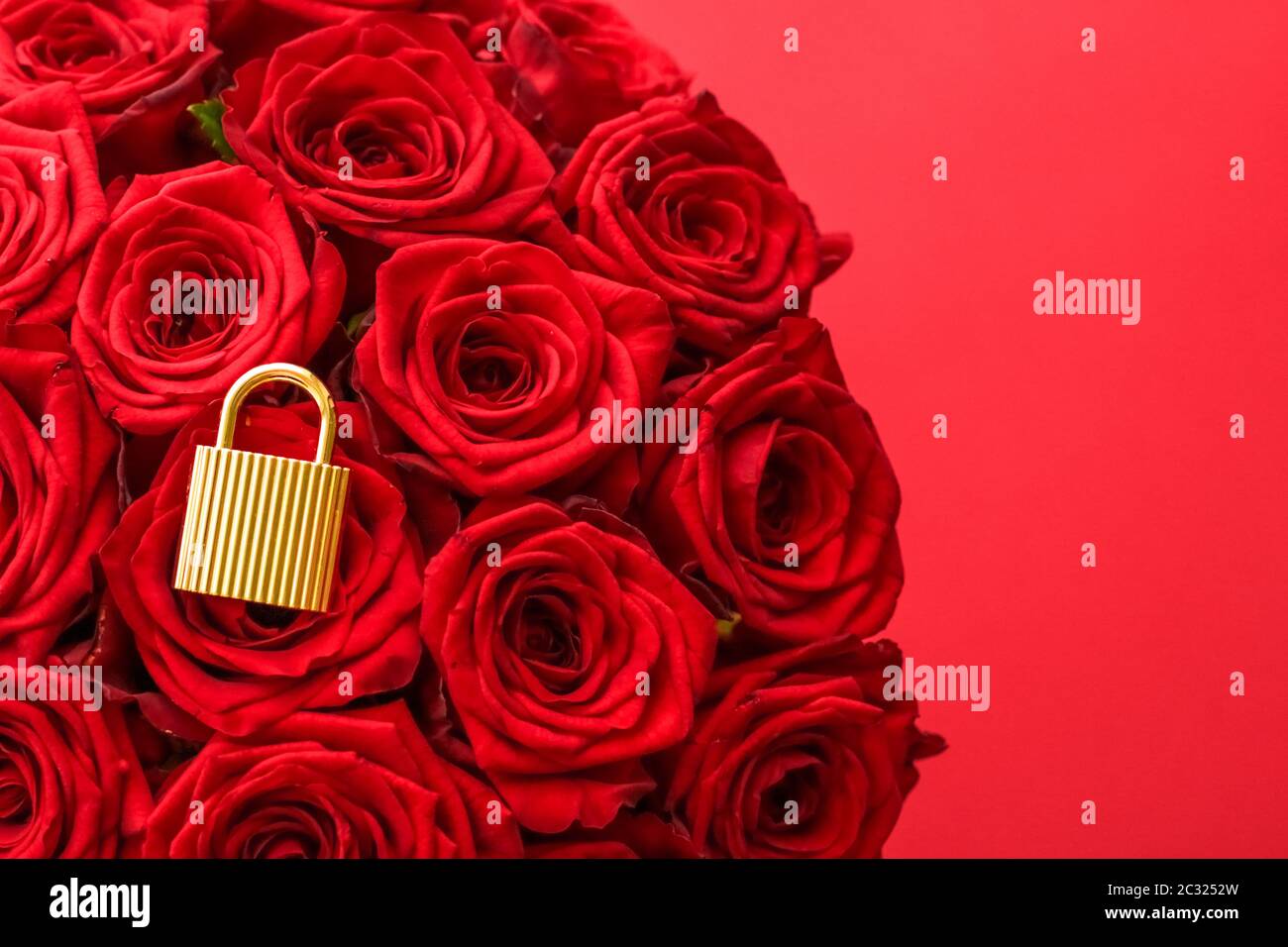 love lock for valentines day card, golden padlock and luxury bouquet of roses on red background stock photo alamy love lock for valentines