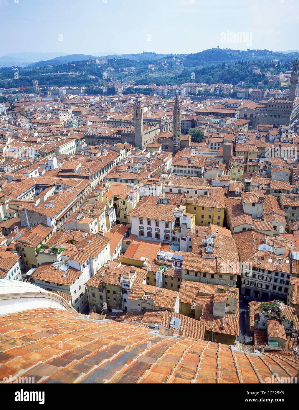 Panoramic view of Old Town from Cattedrale di Santa Maria del Fiore (Duomo), Florence (Firenze), Tuscany Region, Italy Stock Photo