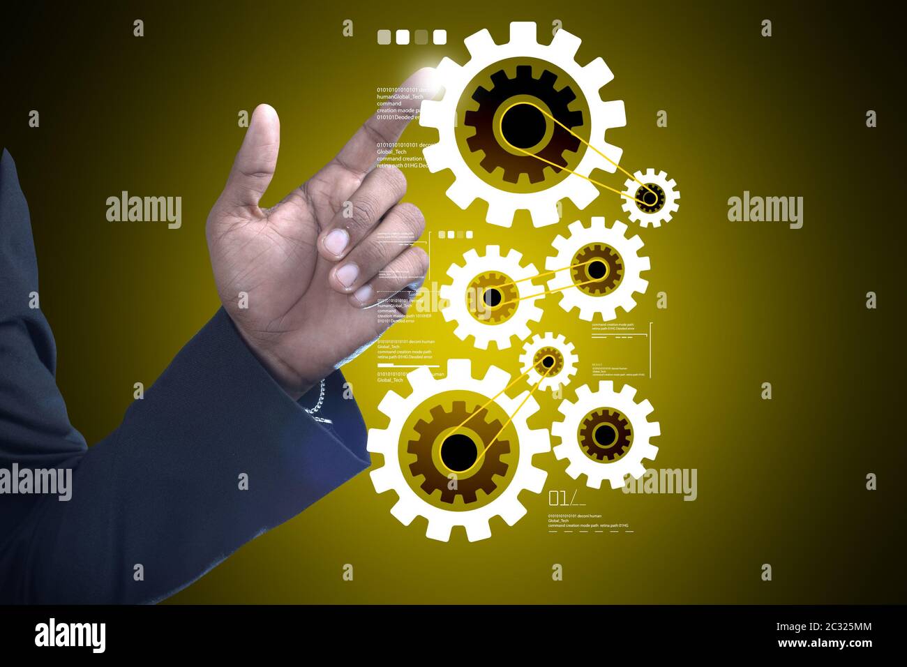 business-man-with-gear-technology-stock-photo-alamy