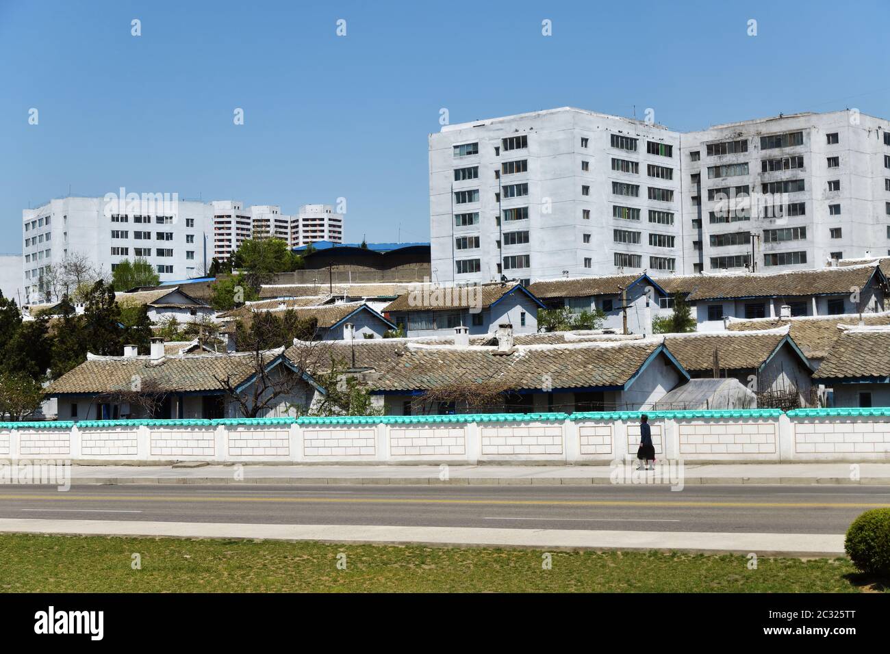 Pyongyang Riverside Home Pyongyang, North Korea - May 2, 2019: View of a typical Pyongyang ...
