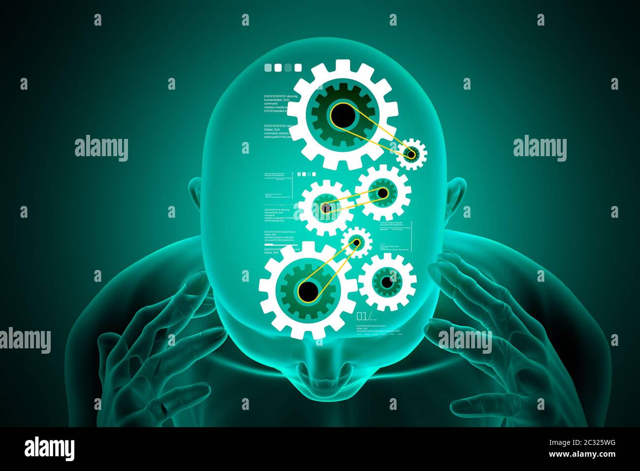Female Head With Gear Mechanism Stock Photo Alamy Female Head With Gear Mechanism Stock Photo Alamy