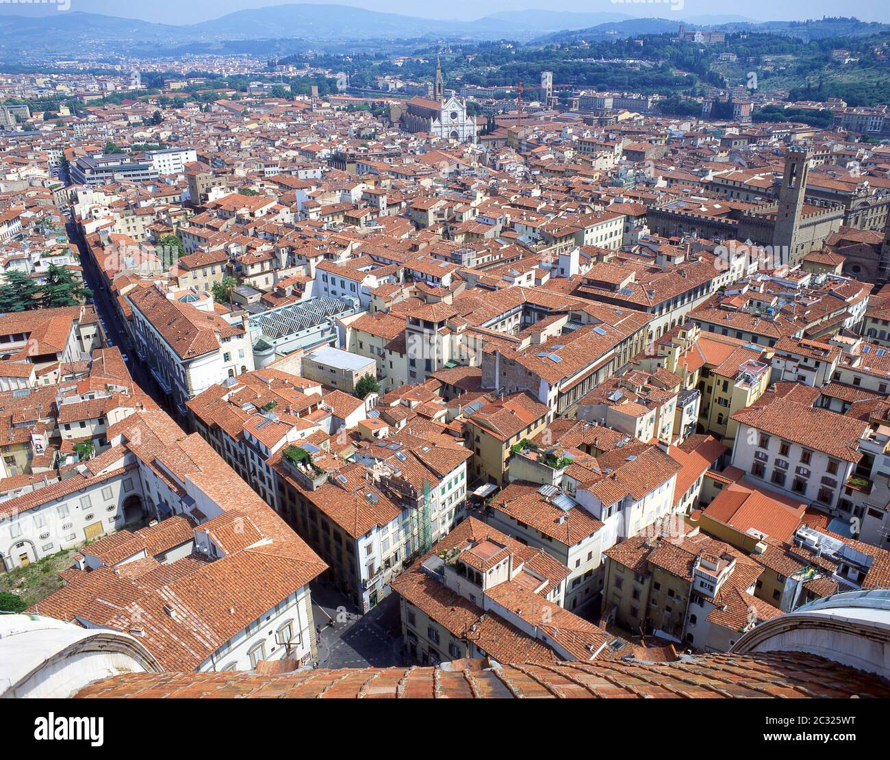 Panoramic view of Old Town from Cattedrale di Santa Maria del Fiore (Duomo), Florence (Firenze), Tuscany Region, Italy Stock Photo