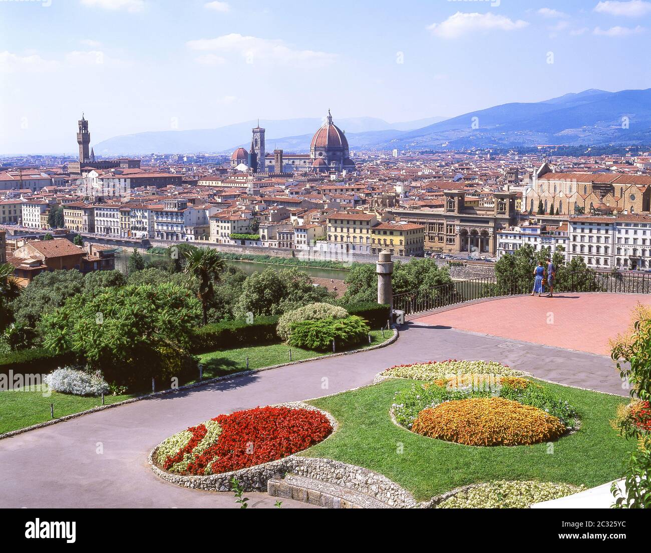 View of Old Town from Piazzale Michelangelo, Florence (Firenze), Tuscany Region, Italy Stock Photo