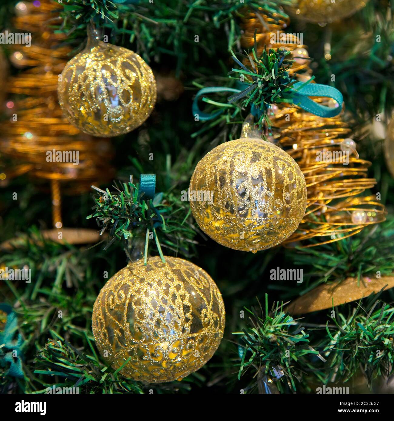 Christmas balls on Christmas tree Stock Photo Alamy
