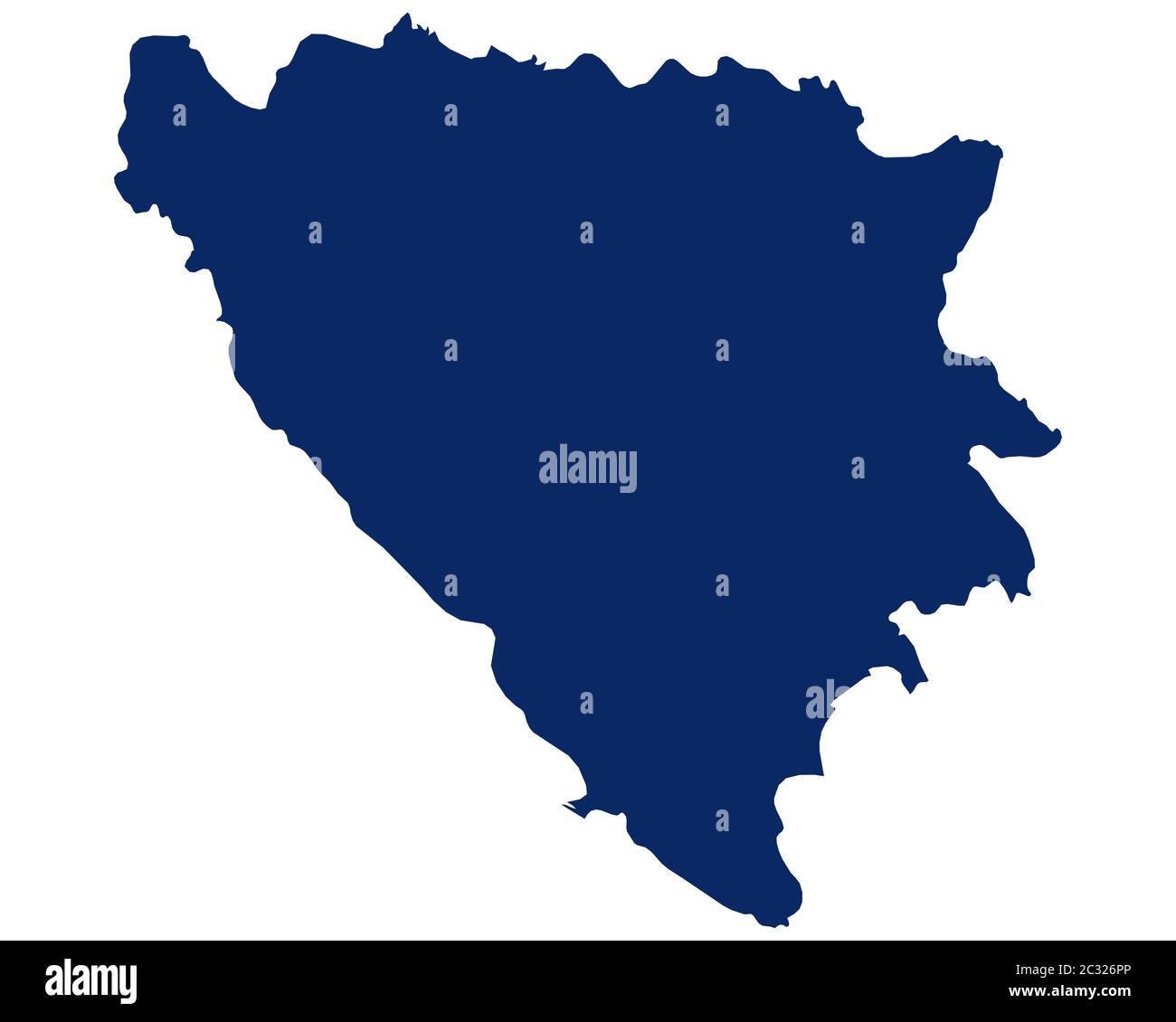 Karte von Bosnien und Herzegowina in blauer Farbe Stock Photo - Alamy