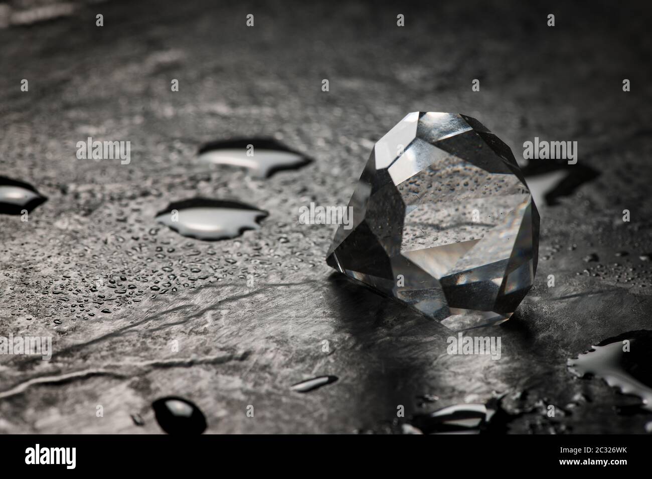 Cut crystal on slate rainy Stock Photo Alamy