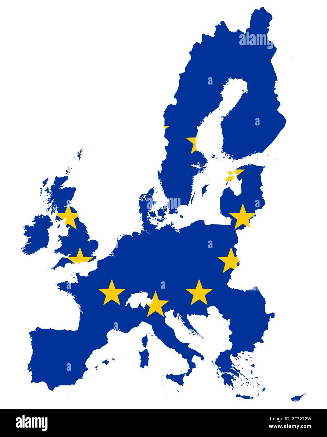 Fahne in Landkarte der EU Stock Photo