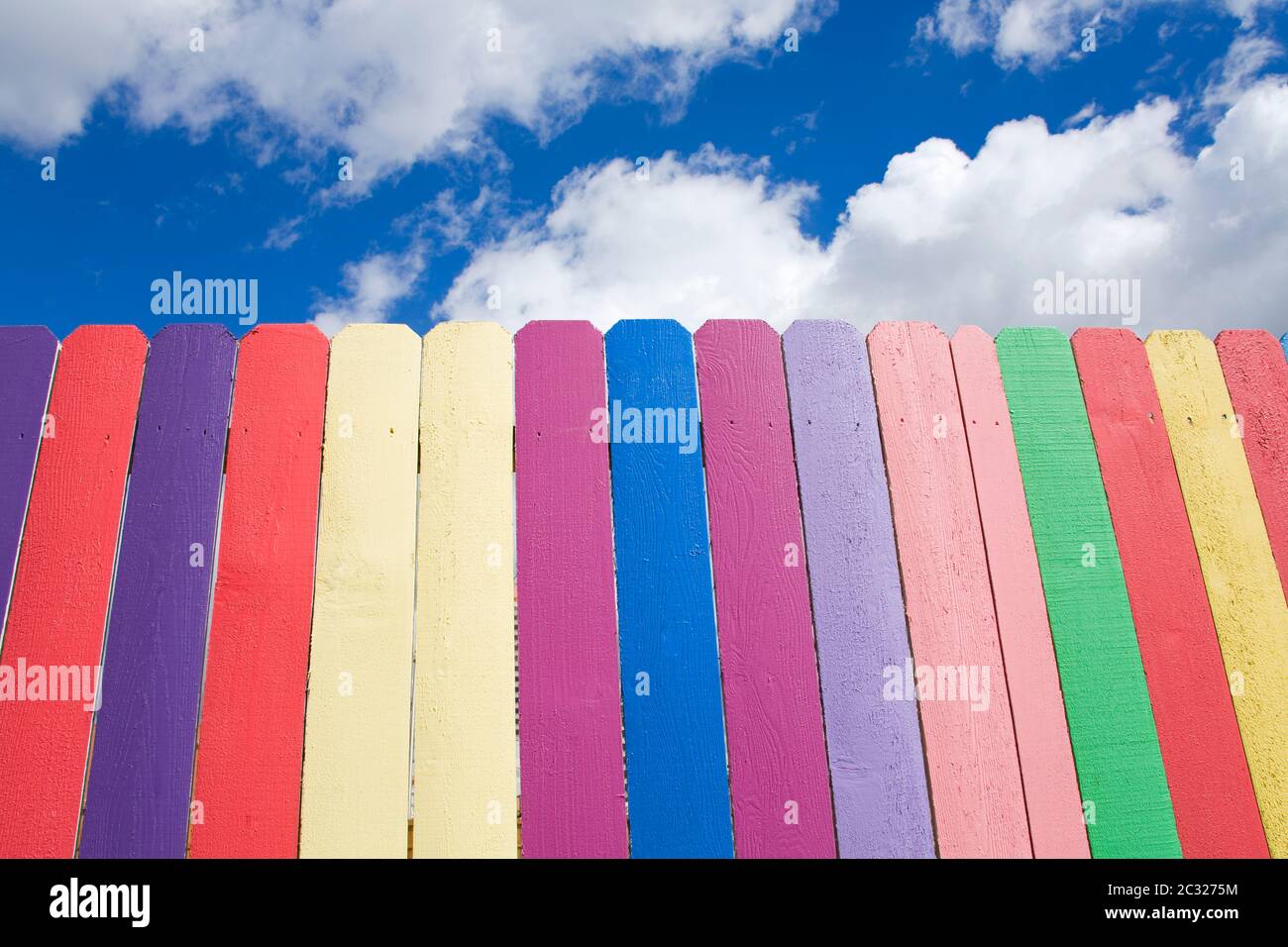 Colorful fence in Albuquerque,New Mexico,USA Stock Photo