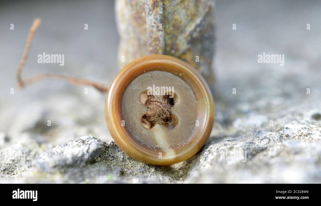 old brown sewing button image of a Stock Photo - Alamy