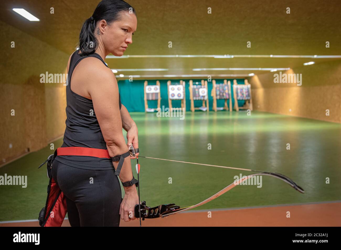 sports archery at the shooting range, competition for the most points
