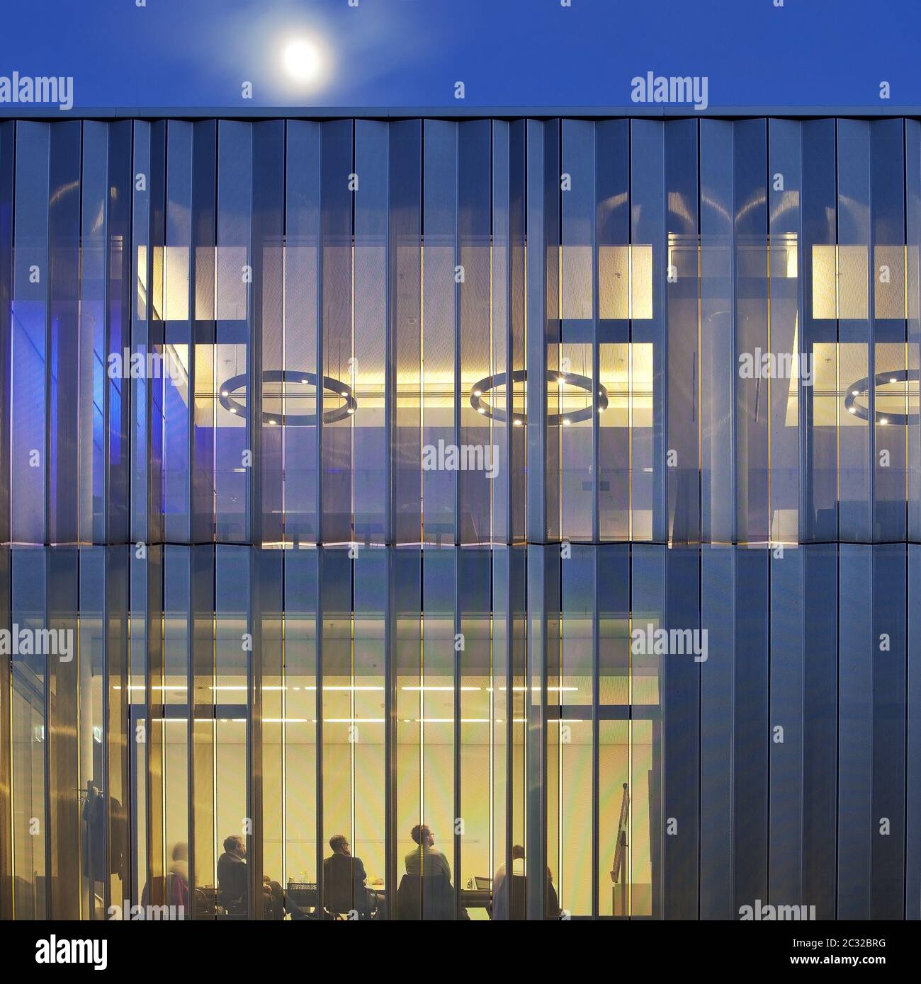 ThyssenKrupp headquarter in the evening, Essen, North Rhine-Westphalia, Germany, Europe Stock Photo