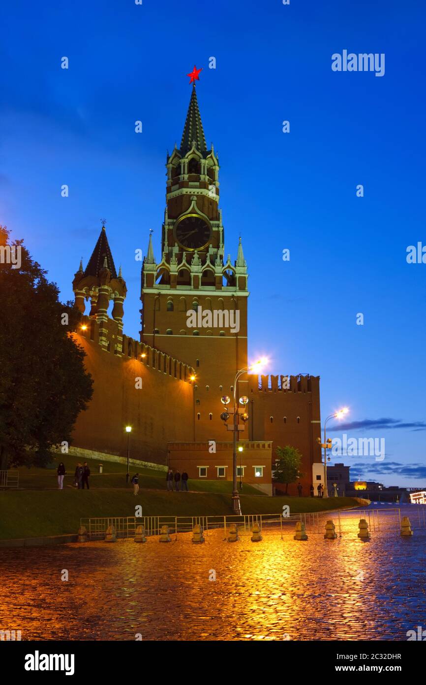 Red Square at night, Moscow Stock Photo