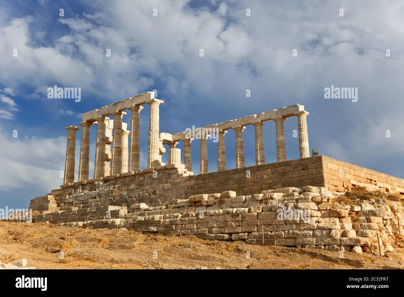 Ruins of Poseidon temple, Greece Stock Photo