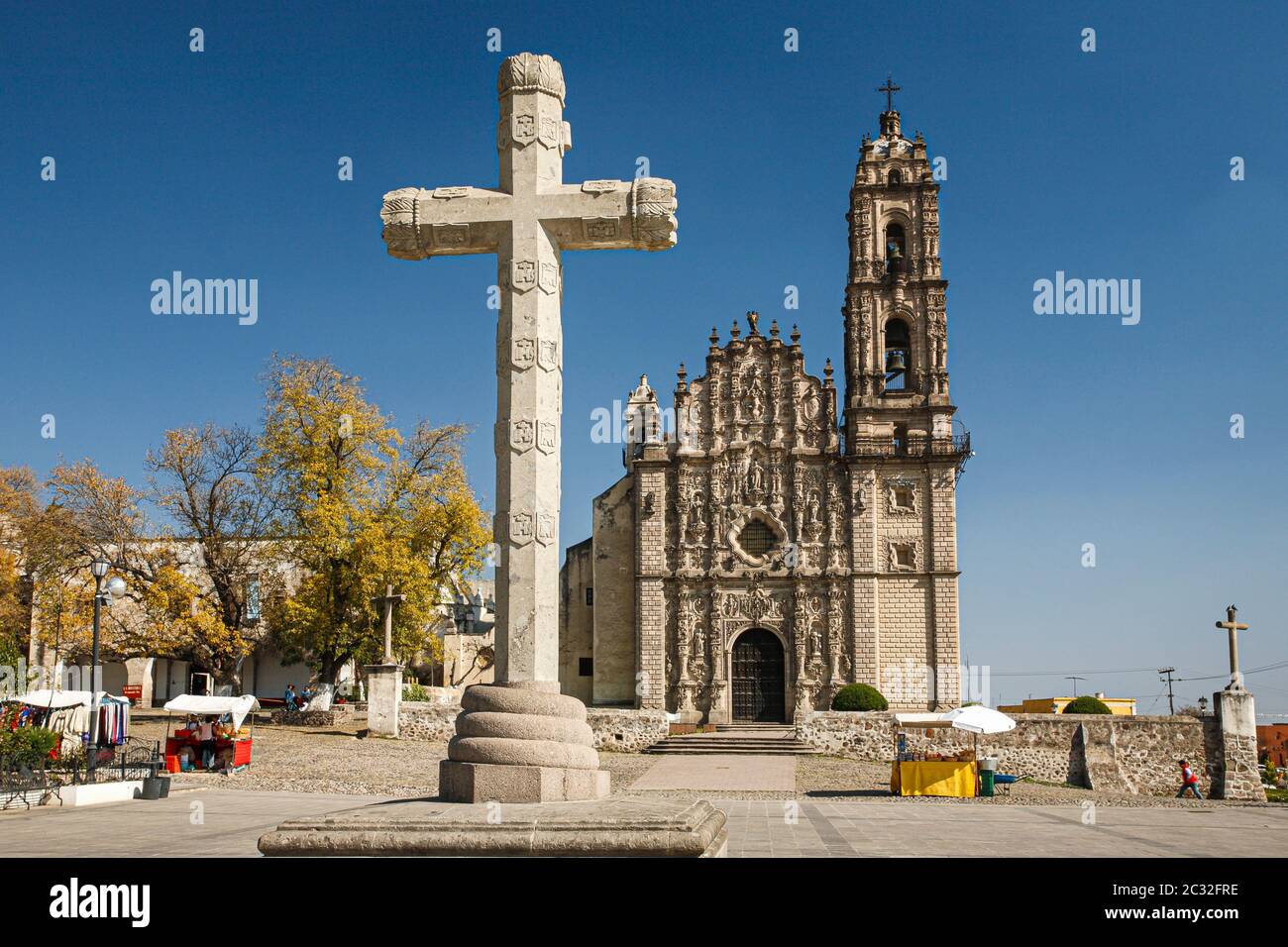 The baroque Temple of San Francisco Javier en Tepotzotlan in the State of Mexico, Mexico. Stock Photo