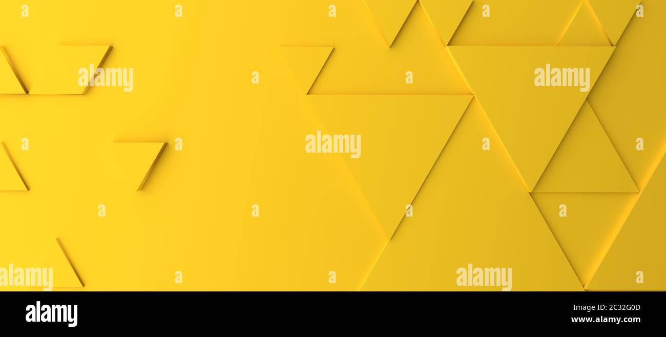 Abstract modern yellow triangle background, 3d rendering Stock Photo