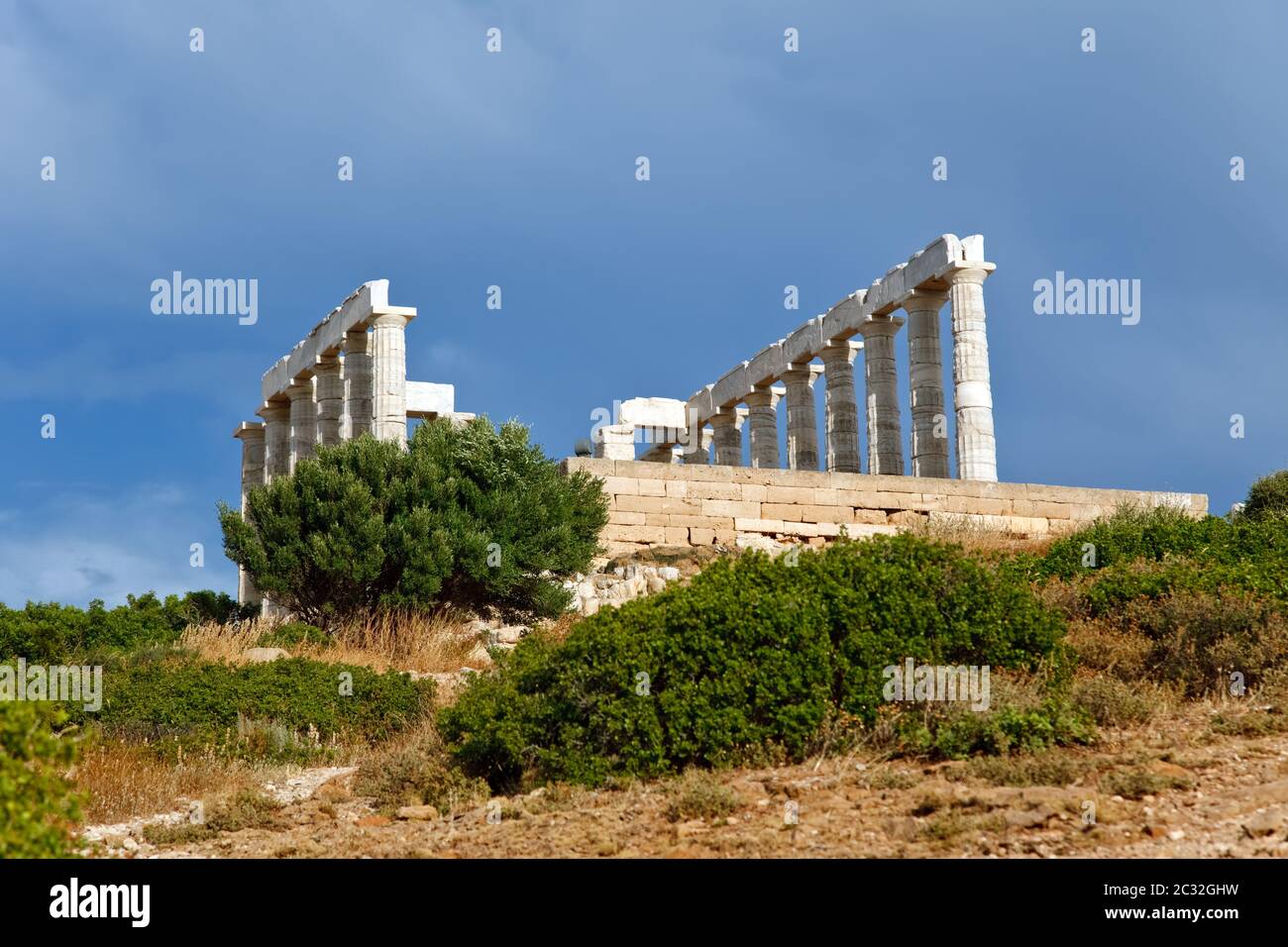 Ruins of Poseidon temple Stock Photo