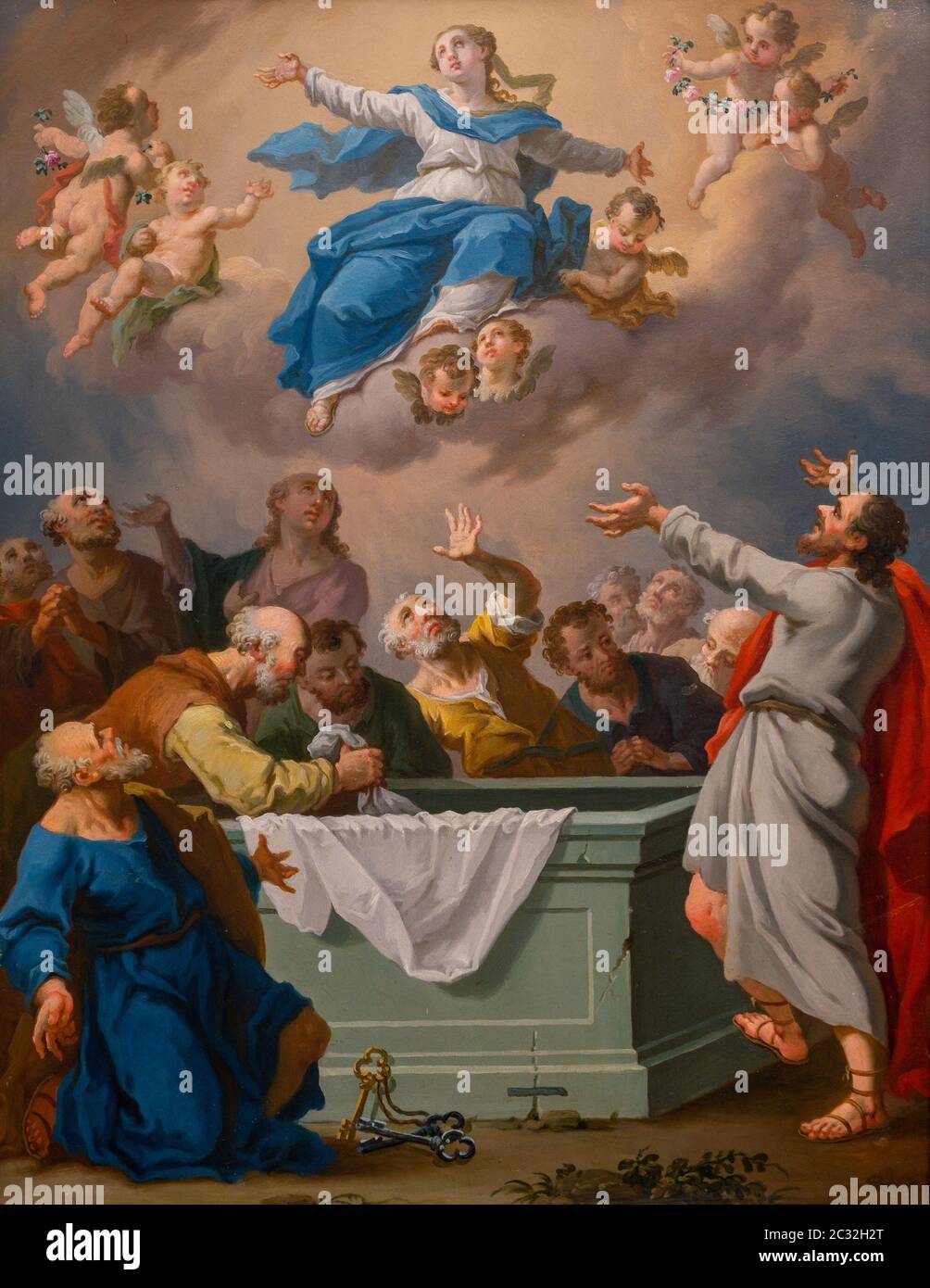 The Assumption of the Virgin Mary. Late 18th century. Central European painter after Sebastiano Ricci. Stock Photo