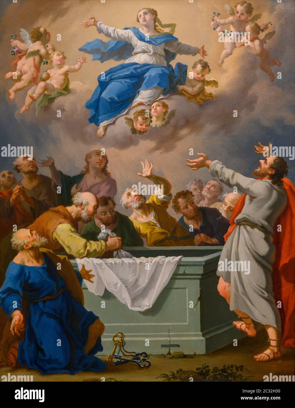 The Assumption of the Virgin Mary. Late 18th century. Central European painter after Sebastiano Ricci. Stock Photo