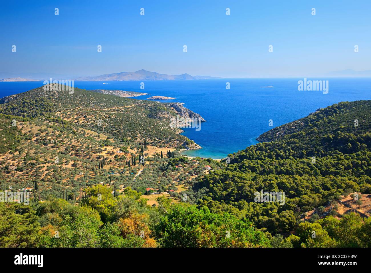 Greek islands in Aegean sea Stock Photo