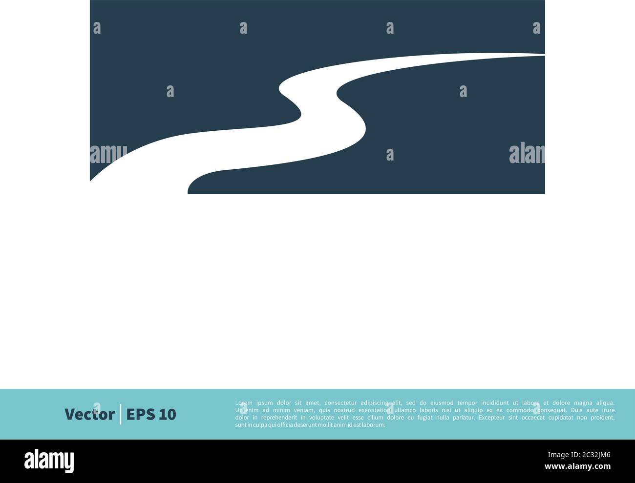 River Pathway / Creek Icon Vector Logo Template Illustration Design. Vector EPS 10. Stock Vector