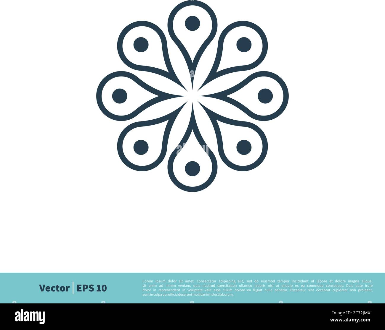 Ornamental Flower Line Art Icon Vector Logo Template Illustration ...