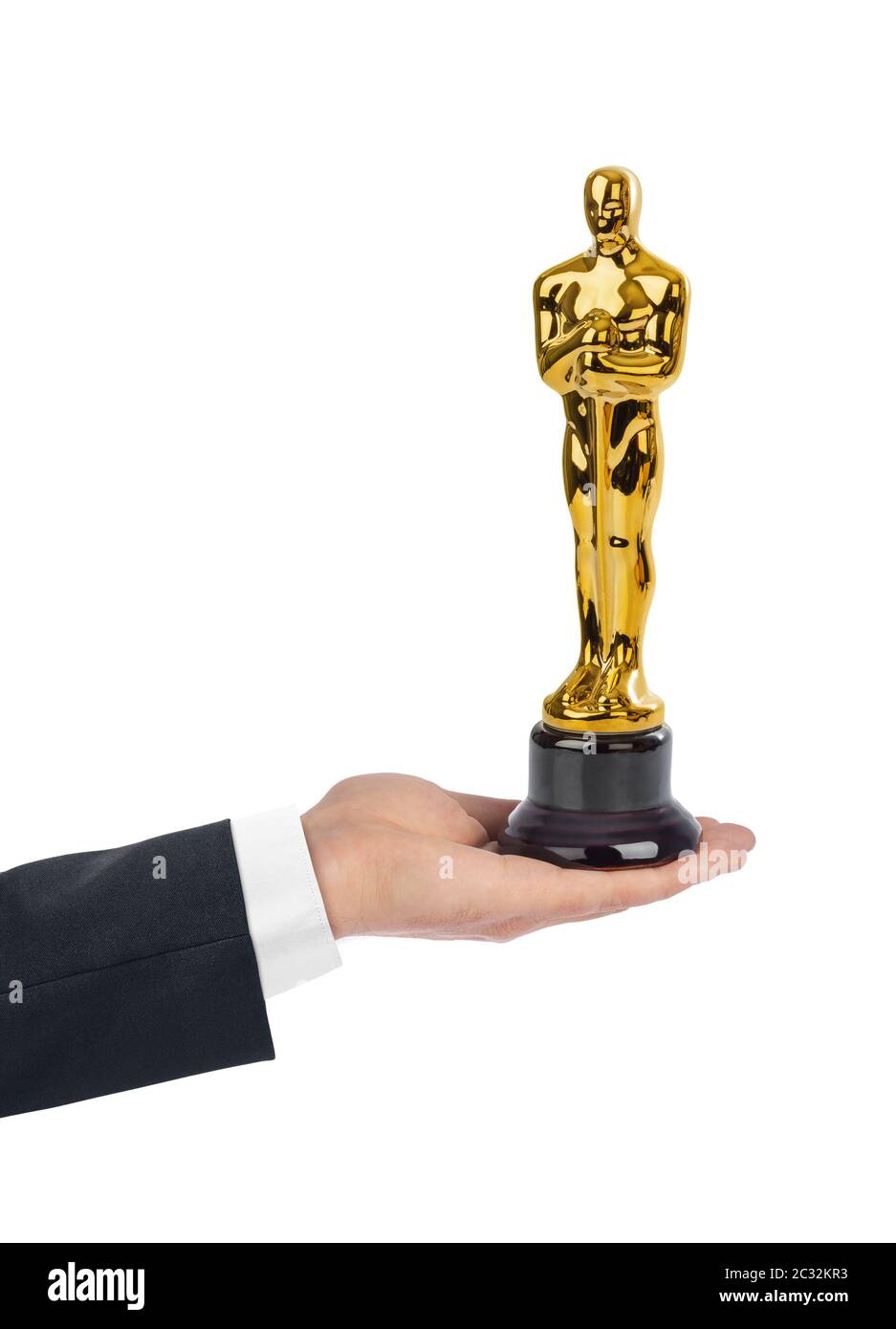 Hand with Award of Oscar ceremony Stock Photo