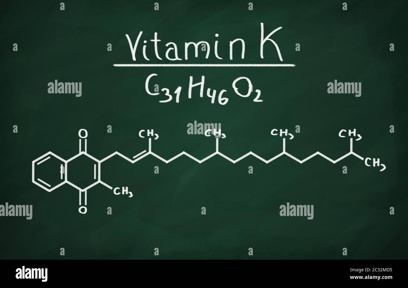 K Table Structure Structural model of Vitamin K on the blackboard Stock Photo - Alamy