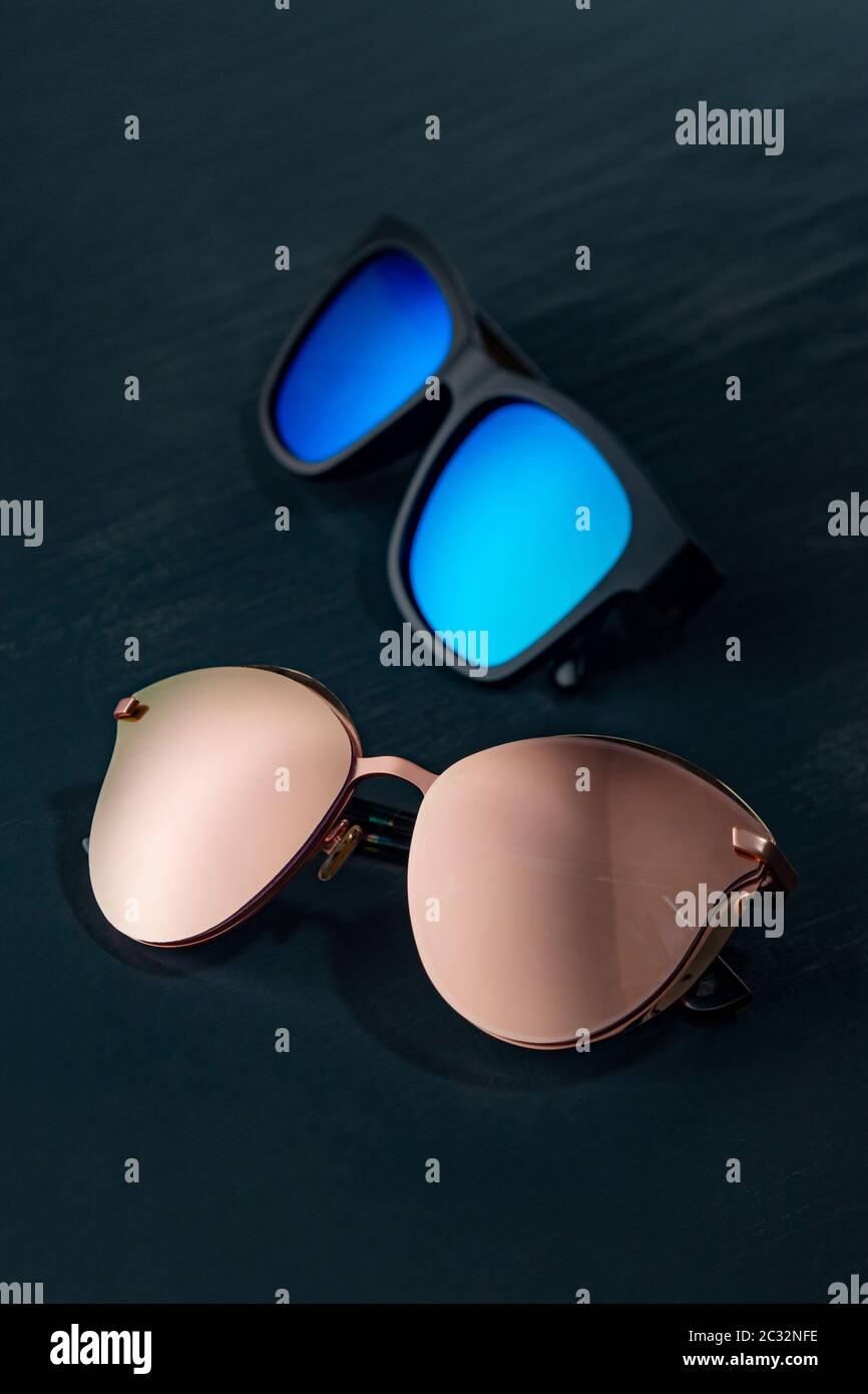 Modern accessory sun glasses for protection eyes. Stock Photo